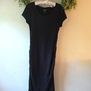 Ingrid & Isabel Maternity Elegant Black Midi Dress